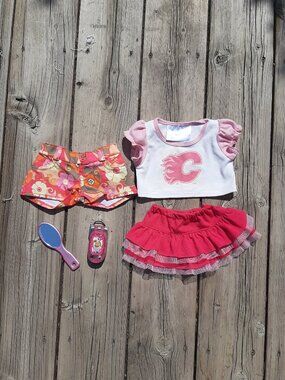 Build a Bear Clothing Pink Calgary Flames Working Cell Phone